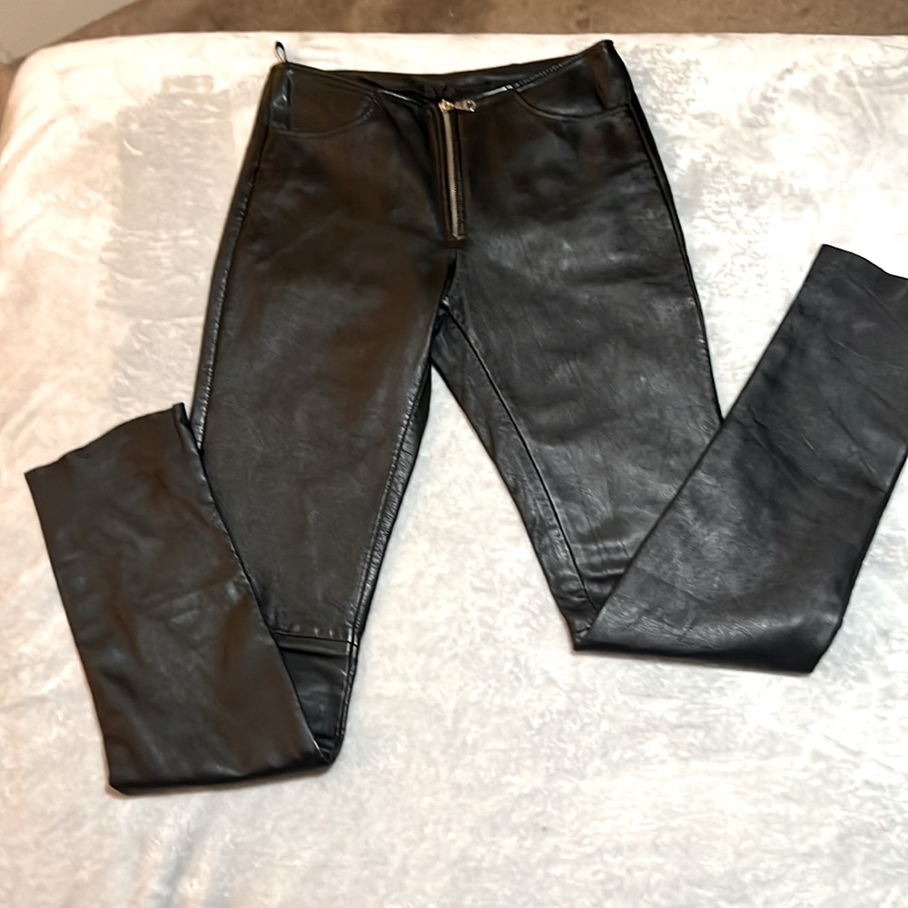 Black leather pants